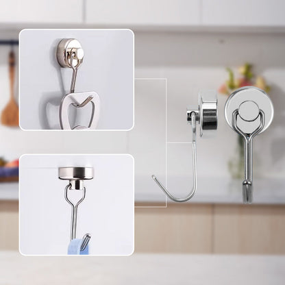 Starker 360° drehbarer Magnet-Haken – zur Montage ohne Bohren – ideal für Küche, Büro & Wohnung – hält sicher auf Metalloberflächen🧲🪝
