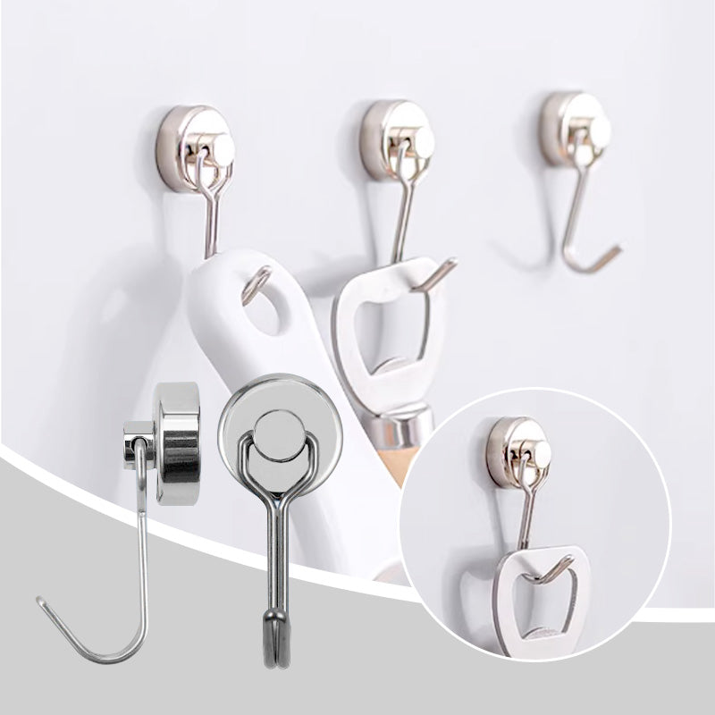 Starker 360° drehbarer Magnet-Haken – zur Montage ohne Bohren – ideal für Küche, Büro & Wohnung – hält sicher auf Metalloberflächen🧲🪝