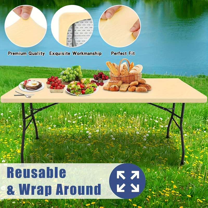 🧩 Passgenaue Spandex-Tischdecke für rechteckige & quadratische Tische – nahtloser Sitz, fleckenfest, waschbar & knitterfrei 🛡️🍽️ Perfekt für Küche, Party & Alltag – dehnbar, langlebig.