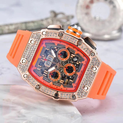 ⌚Limitierte Auflage – 50 % Rabatt！✨Luxuriöse Herrenuhr in Tonnenform mit Strassverzierung