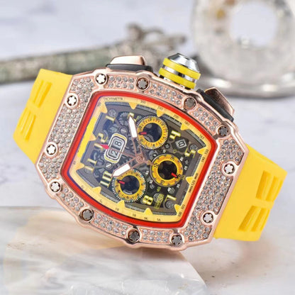 ⌚Limitierte Auflage – 50 % Rabatt！✨Luxuriöse Herrenuhr in Tonnenform mit Strassverzierung