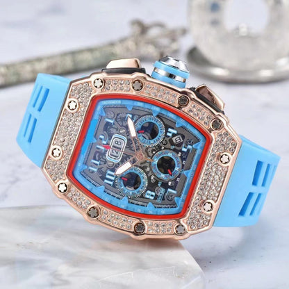 ⌚Limitierte Auflage – 50 % Rabatt！✨Luxuriöse Herrenuhr in Tonnenform mit Strassverzierung