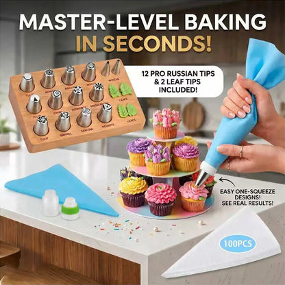 🌸 Professionelles Blumendüsen-Set – 27 Blütenformen für perfekte Torten-Deko