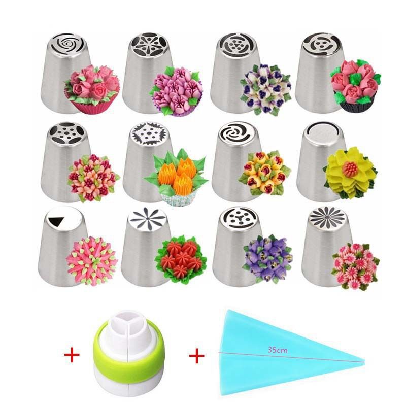 🌸 Professionelles Blumendüsen-Set – 27 Blütenformen für perfekte Torten-Deko
