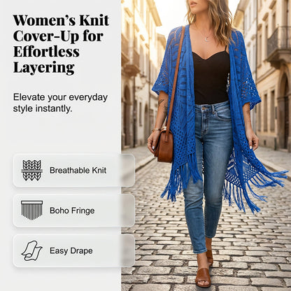 🧥 50% RABATT! ✨ Damen Strick-Cardigan mit offener Front – Leicht & ideal für Alltag und Sommerabende – Atmungsaktive Baumwollmischung, perfekt als luftige Übergangsjacke 🌿