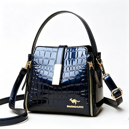 👜 BEGRENZTE ZEIT 52% RABATT! ✨ Glänzende Krokodilmuster Damenhandtasche – Strukturiert, Goldene Beschläge, Geräumig & Schick 💼