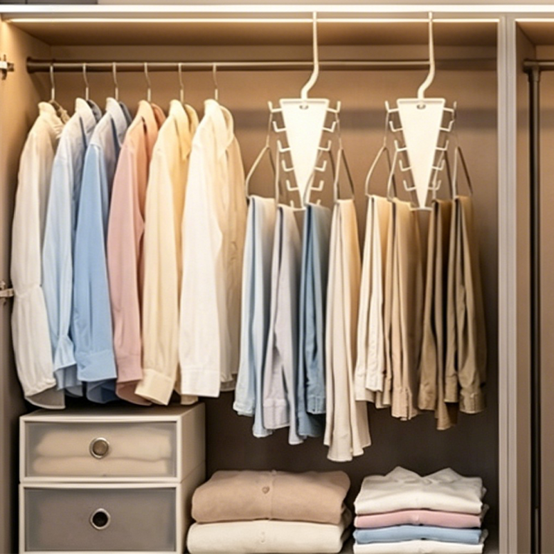 🪝Sonderangebot 50% RABATT!-50% RABATT! 👗Mehrfunktionaler dreieckiger Kleiderschrank-Organizer