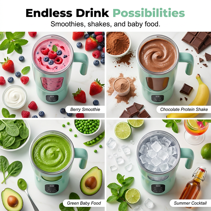 🧃✨ 2026 Turbo für gesunde Ernährung - 580 ml tragbarer Mixer mit Griff