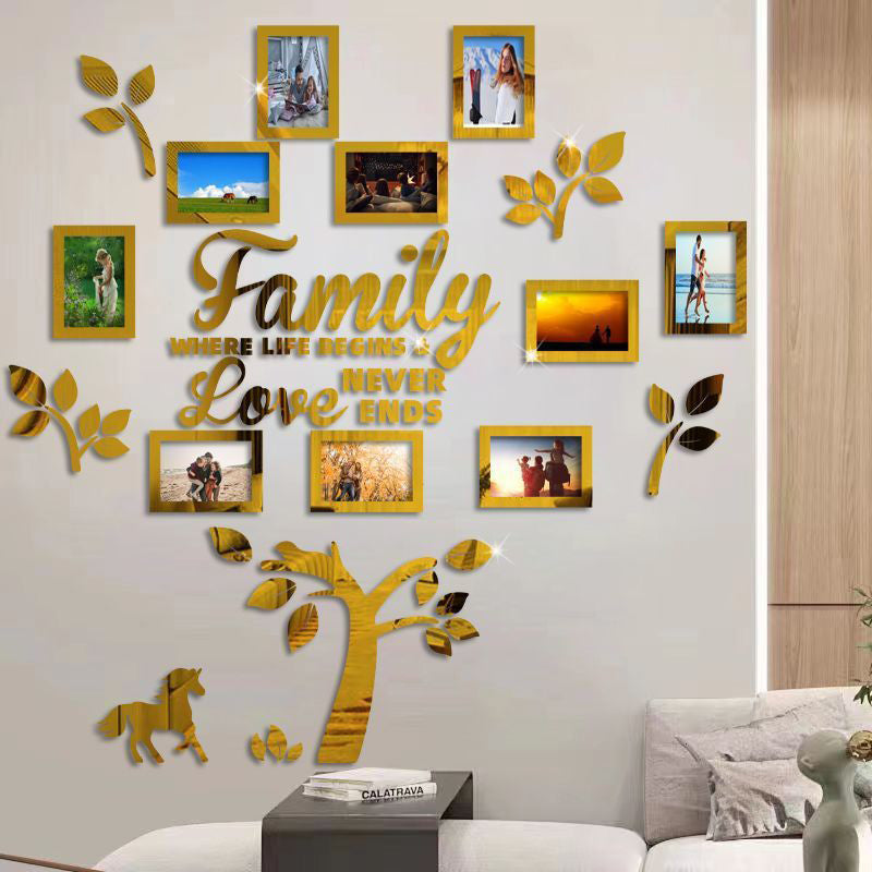 👨‍👩‍👧‍👦🏡✨3D Stammbaum Fotorahmen Wandaufkleber | Selbstklebender Familienbaum Wanddeko