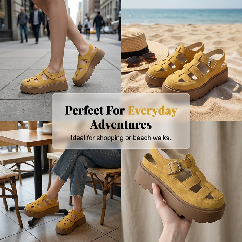 👡 ✨ Damens Plateau-Sandalen mit dicker Sohle – Bequem, stylisch & perfekt für den Sommer ☀️