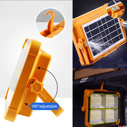 ⚡ Tragbare LED-Solarleuchte – helles Flutlicht, mobiler Akku für Smartphone, wetterfest & für Baustelle oder Notfall geeignet