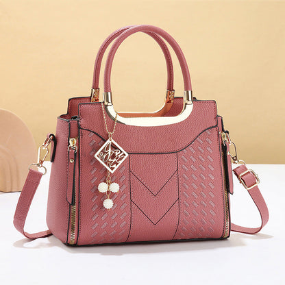 👜 NUR FÜR KURZE ZEIT: 50 % RABATT! ✨ Damen-Handtasche mit V-Naht – goldene Beschläge, mehrere Fächer, Tragegriff 🌸