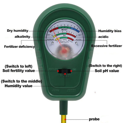 3-in-1-Bodenanalysator mit Zeigeranzeige