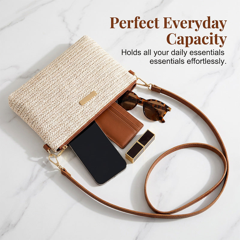 ⏳Zeitlich begrenztes Sonderangebot⏰Umhängetasche und Clutch aus geflochtenem Stroh für Damen👜