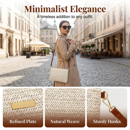 ⏳Zeitlich begrenztes Sonderangebot⏰Umhängetasche und Clutch aus geflochtenem Stroh für Damen👜