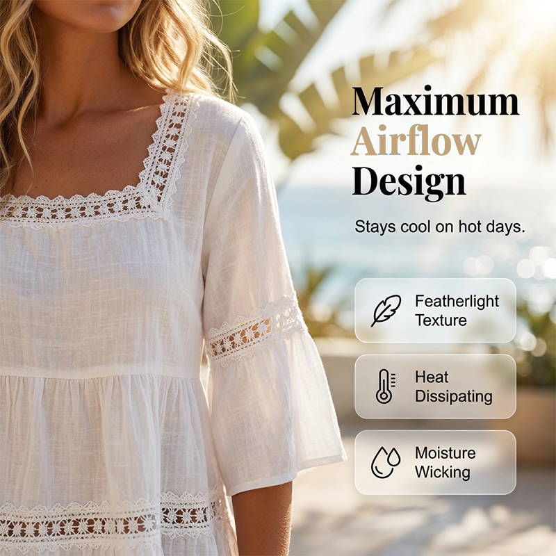 ✨JETZT 50 % RABATT! ✨Elegante Sommerbluse mit eckigem Ausschnitt