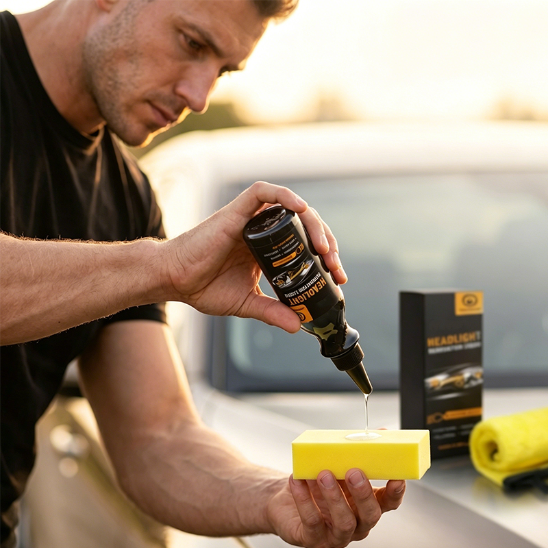 🚗 LIMITIERTES ANGEBOT – 50 % RABATT! 💥  Ultimative Scheinwerfer-Aufbereitungsflüssigkeit – entfernt Vergilbung, mit UV-Schutz & Komplett-Set ✨