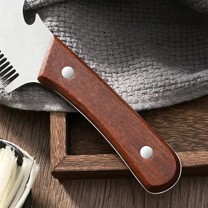 🔪 KAUFE 2, ERHALTE 1 GRATIS! ⏰ 3-in-1 Küchenhelfer – Zwiebel- & Frühlingszwiebel-Schneider mit Holzgriff – Ideal für feine Streifen & Würfel – spart Zeit, schont die Finger 🧅