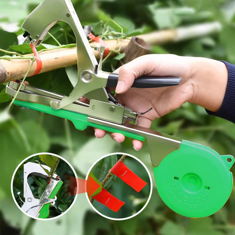 🌿 Universelle, leichte & langlebige Pflanzen-Reben-Bindemaschine – manuelles Gartenwerkzeug für Tomaten, Weinreben & Kletterpflanzen