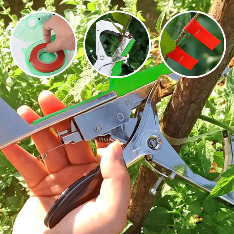 🌿 Universelle, leichte & langlebige Pflanzen-Reben-Bindemaschine – manuelles Gartenwerkzeug für Tomaten, Weinreben & Kletterpflanzen