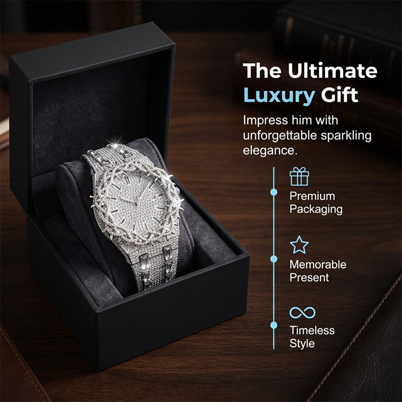 ⌚💎 High-Luxury Diamond Quartz Watch – 50% RABATT! Edles Design, funkelnde Zirkonia, präzises Quarzwerk – zeitlose Eleganz für dein Handgelenk. 🔥✨