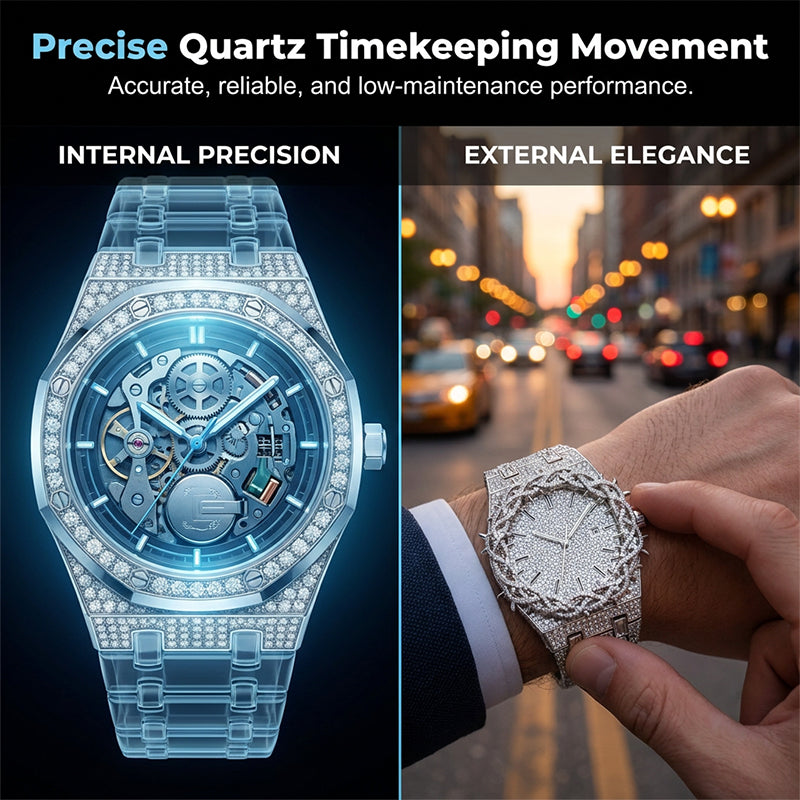 ⌚💎 High-Luxury Diamond Quartz Watch – 50% RABATT! Edles Design, funkelnde Zirkonia, präzises Quarzwerk – zeitlose Eleganz für dein Handgelenk. 🔥✨