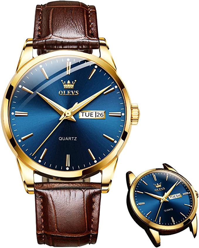 📢📢 50 % RABATT !! ⏰ Herrenuhr im schlichten Design mit Tag- und Datumsanzeige – Analogquarzuhr aus Edelstahl für Herren, klassische Herrenuhr mit leuchtenden Zeigern, Zifferblatt in Schwarz/Weiß/Blau