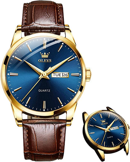 📢📢 50 % RABATT !! ⏰ Herrenuhr im schlichten Design mit Tag- und Datumsanzeige – Analogquarzuhr aus Edelstahl für Herren, klassische Herrenuhr mit leuchtenden Zeigern, Zifferblatt in Schwarz/Weiß/Blau