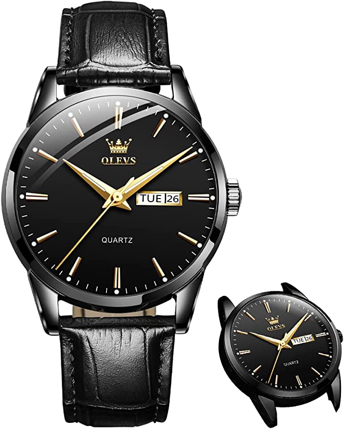📢📢 50 % RABATT !! ⏰ Herrenuhr im schlichten Design mit Tag- und Datumsanzeige – Analogquarzuhr aus Edelstahl für Herren, klassische Herrenuhr mit leuchtenden Zeigern, Zifferblatt in Schwarz/Weiß/Blau