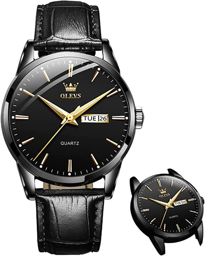 📢📢 50 % RABATT !! ⏰ Herrenuhr im schlichten Design mit Tag- und Datumsanzeige – Analogquarzuhr aus Edelstahl für Herren, klassische Herrenuhr mit leuchtenden Zeigern, Zifferblatt in Schwarz/Weiß/Blau