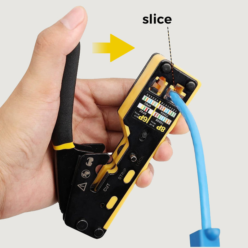 🔧 Multifunktions-Netzwerkzange für RJ45 – Durchgangs-Crimper für Cat5/Cat6, präzise & robust für Netzwerktechnik & Heimwerker 🛠️