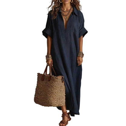 👗 50% RABATT!🌸 Damen Minimalistisches Einfarbiges Maxikleid