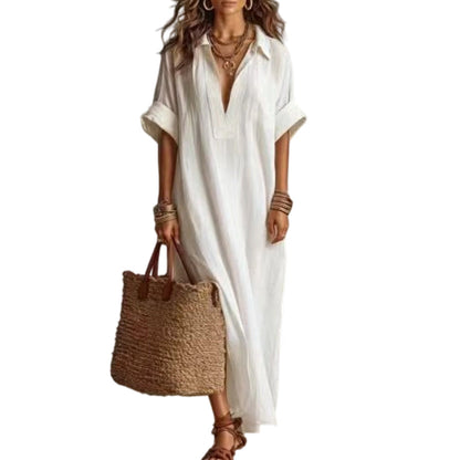 👗 50% RABATT!🌸 Damen Minimalistisches Einfarbiges Maxikleid