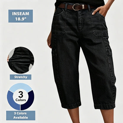 📢Mid-Season Sale: −50% nur für kurze Zeit⏰Lässige, elastische, verkürzte Jeanshose für Damen