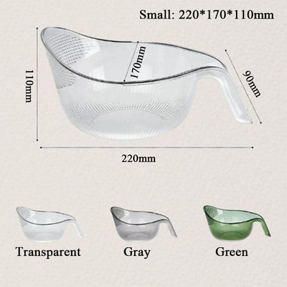 🍚💧 Reisspüle mit integriertem Abtropfsieb – rutschfester Boden, stabiler Griff & feine Löcher für perfekte Wasserabfuhr, ideal für Hülsenfrüchte, Obst & Gemüse