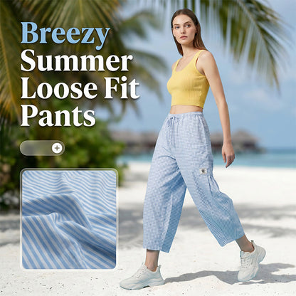 Damensommerhose mit Karomuster & lockerer Passform