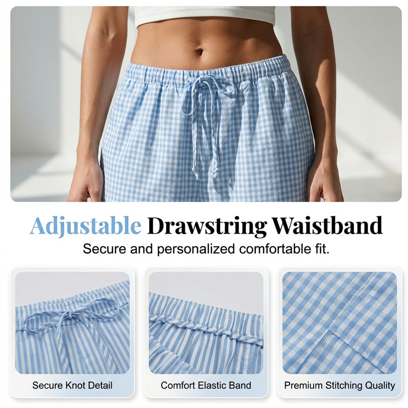 Damensommerhose mit Karomuster & lockerer Passform