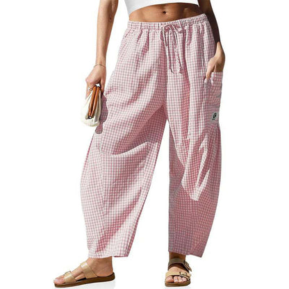 Damensommerhose mit Karomuster & lockerer Passform