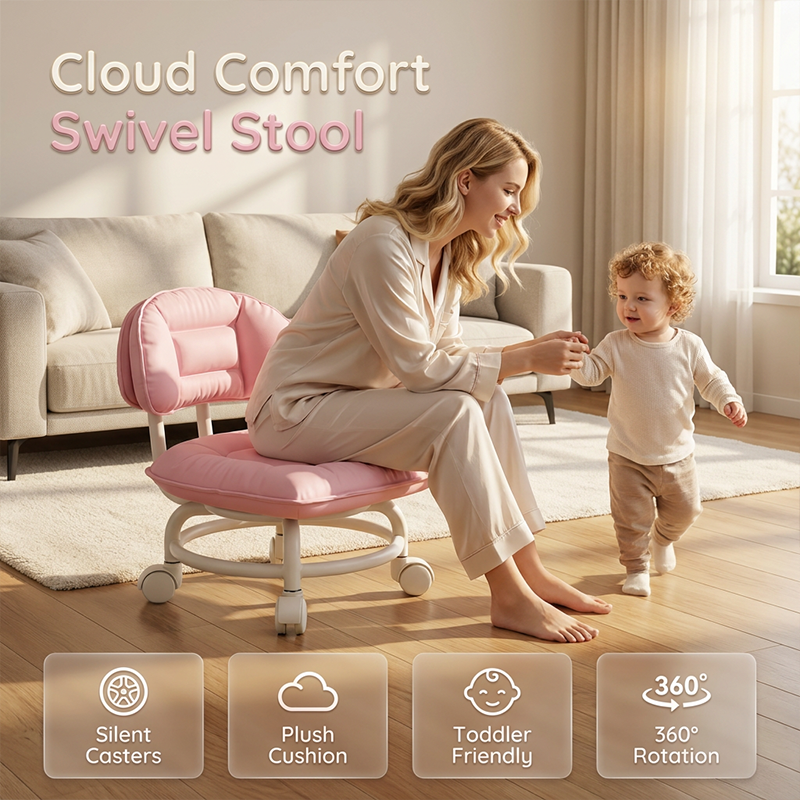 🪑 50% RABATT! ⏰ Leichter Rollhocker mit 360°-Lenkrollen – weiche Polsterung, geräuschlose Bewegung & vielseitig für Haushalt, Kinder & Entspannung 🛋️