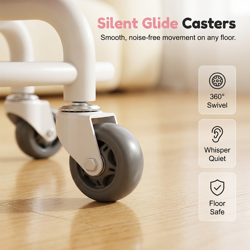 🪑 50% RABATT! ⏰ Leichter Rollhocker mit 360°-Lenkrollen – weiche Polsterung, geräuschlose Bewegung & vielseitig für Haushalt, Kinder & Entspannung 🛋️