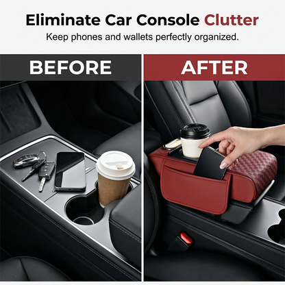 📢📢 50 % RABATT🚗 5-in-1 Auto-Armlehnen-Organizer – Konsolenpolster mit Aufbewahrungstaschen, Getränkehalter & Handyfach