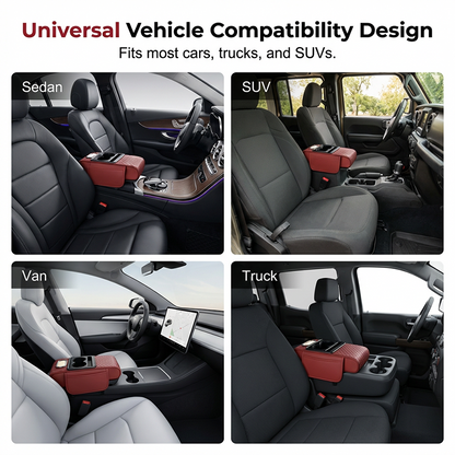 📢📢 50 % RABATT🚗 5-in-1 Auto-Armlehnen-Organizer – Konsolenpolster mit Aufbewahrungstaschen, Getränkehalter & Handyfach