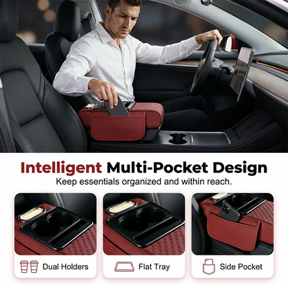 📢📢 50 % RABATT🚗 5-in-1 Auto-Armlehnen-Organizer – Konsolenpolster mit Aufbewahrungstaschen, Getränkehalter & Handyfach