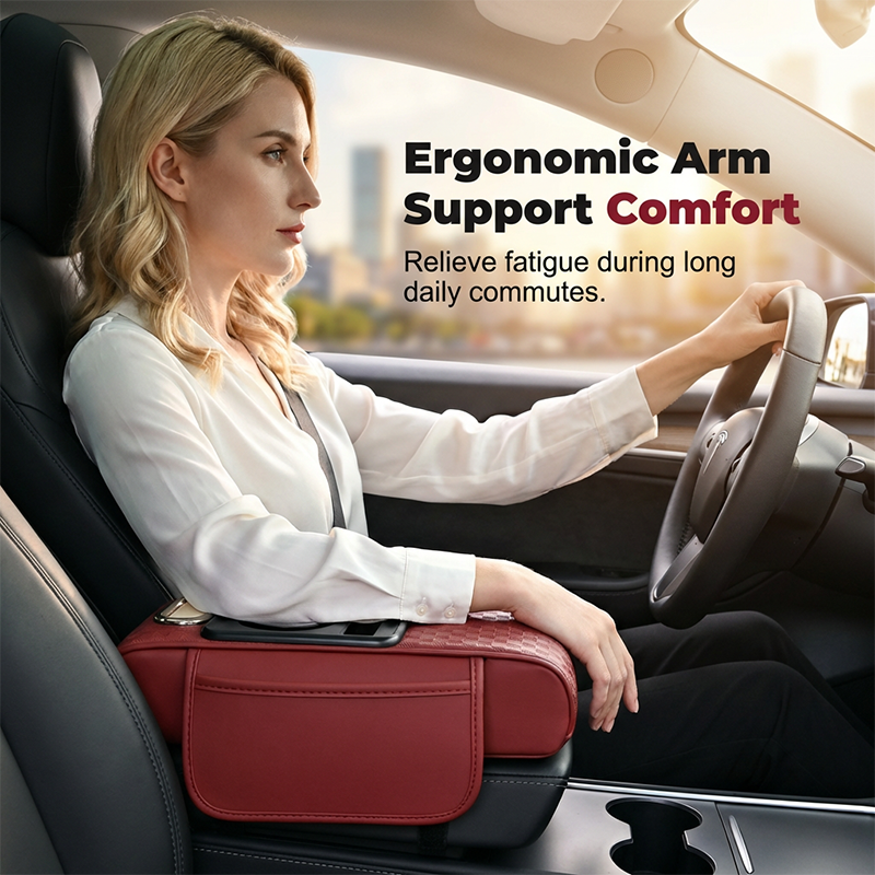 📢📢 50 % RABATT🚗 5-in-1 Auto-Armlehnen-Organizer – Konsolenpolster mit Aufbewahrungstaschen, Getränkehalter & Handyfach