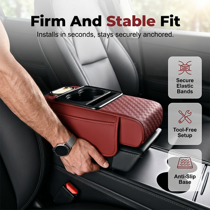 📢📢 50 % RABATT🚗 5-in-1 Auto-Armlehnen-Organizer – Konsolenpolster mit Aufbewahrungstaschen, Getränkehalter & Handyfach