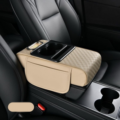 📢📢 50 % RABATT🚗 5-in-1 Auto-Armlehnen-Organizer – Konsolenpolster mit Aufbewahrungstaschen, Getränkehalter & Handyfach