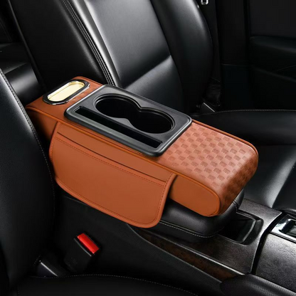 📢📢 50 % RABATT🚗 5-in-1 Auto-Armlehnen-Organizer – Konsolenpolster mit Aufbewahrungstaschen, Getränkehalter & Handyfach