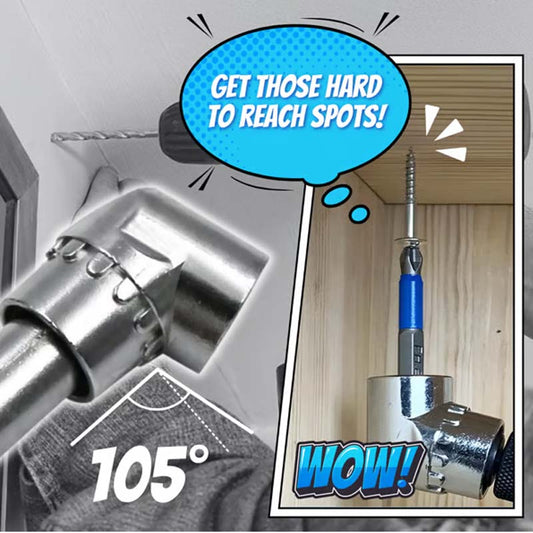 🔧 50% RABATT! 🔩 105-Grad-Winkelbohrer-Adapter-Set – Für enge Stellen & präzises Bohren – Kompatibel mit den meisten Bohrmaschinen – ideal für Möbelbau, Elektroinstallation & Heimwerkerprojekte 🛠️✨