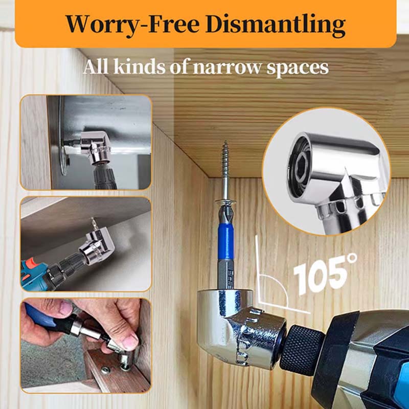 🔧 50% RABATT! 🔩 105-Grad-Winkelbohrer-Adapter-Set – Für enge Stellen & präzises Bohren – Kompatibel mit den meisten Bohrmaschinen – ideal für Möbelbau, Elektroinstallation & Heimwerkerprojekte 🛠️✨