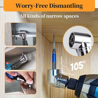 🔧 50% RABATT! 🔩 105-Grad-Winkelbohrer-Adapter-Set – Für enge Stellen & präzises Bohren – Kompatibel mit den meisten Bohrmaschinen – ideal für Möbelbau, Elektroinstallation & Heimwerkerprojekte 🛠️✨